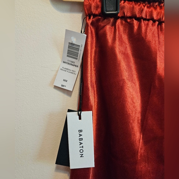 Aritzia Deep Red Satin Maxi Skirt - Picture 5 of 9